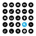 Auto workshop glyph icons set