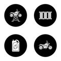 Auto workshop glyph icons set