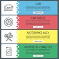 Auto workshop web banner templates set