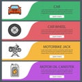 Auto workshop web banner templates set