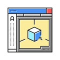 autocad 3d program color icon vector illustration