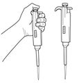Autoclavable pipette with a tip for work in the laboratory.