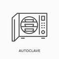 Autoclave line icon. Vector outline illustration of antibacterial treatment. Equipment disinfection pictorgam Royalty Free Stock Photo