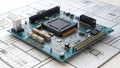 Autodesk Fusion 360 Circuit Design Mockup Arduino Microcontroller Project Prototyping and Development Royalty Free Stock Photo