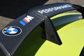 Autodromo del Mugello, IT, July 2021: Detail of Carbon fiber rear wing of the Safety Car BMW M4 Competition CoupÃÂ© in the paddock