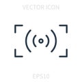 Autofocus linear vector icon. Royalty Free Stock Photo