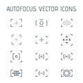 Autofocus linear vector icons. Royalty Free Stock Photo