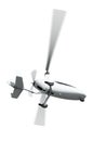 Autogyro in flight with rotating propellers Royalty Free Stock Photo