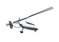 Autogyro in flight with rotating propellers Royalty Free Stock Photo