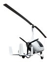 Autogyro in flight with rotating propellers Royalty Free Stock Photo