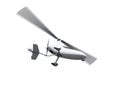 Autogyro in flight with rotating propellers Royalty Free Stock Photo