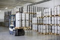 Autoloader loading beer kegs in stock brewery Ochakovo