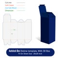 Autolock box Size 4 x 10 in, Dieline template, With 3D Box, Vector File Royalty Free Stock Photo