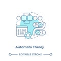 Automata theory soft blue concept icon Royalty Free Stock Photo