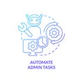Automate admin tasks blue gradient concept icon
