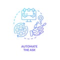 Automate the ask blue gradient concept icon Royalty Free Stock Photo