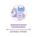 Automate contract communications concept icon