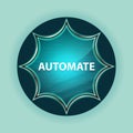 Automate magical glassy sunburst blue button sky blue background