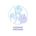 Automate purchases blue gradient concept icon Royalty Free Stock Photo