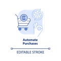 Automate purchases light blue concept icon