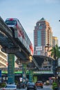 Automated aerial monorail train at Bukit Bintang district of Kuala Lumpur Royalty Free Stock Photo