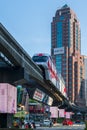 Automated aerial monorail train at Bukit Bintang district of Kuala Lumpur Royalty Free Stock Photo