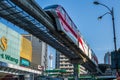 Automated aerial monorail train at Bukit Bintang district of Kuala Lumpur Royalty Free Stock Photo