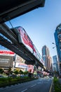 Automated aerial monorail train at Bukit Bintang district of Kuala Lumpur Royalty Free Stock Photo