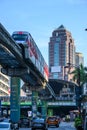 Automated aerial monorail train at Bukit Bintang district of Kuala Lumpur Royalty Free Stock Photo