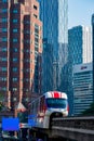 Automated aerial monorail train at Bukit Bintang district of Kuala Lumpur Royalty Free Stock Photo