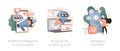 Automated algorithm abstract concept vector illustrations.