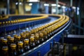 Automated Beer Packaging: Illustrating modern brewing techniques, a photo captures the automated packaging of beer cans Royalty Free Stock Photo