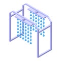 Automated car wash rain icon isometric vector. Auto clean