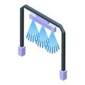 Automated car wash sprinkle icon isometric vector. Auto clean