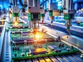 Automated Chip Mounter in a Modern Circuit Board Workshop Precision and Efficiency in Electronics Manufacturing