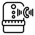 Automated control speaker icon outline vector. Wireless calling command