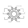 Automated control system icon. Schematic data optimization