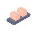 Automated conveyor belt isometric vector illustration