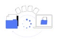 Automated data transfer abstract concept vector illustration.