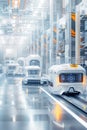 automated distribution systems, AI-powered robots collaborate in high-tech distribution hub