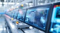 automated distribution systems, Cutting-edge automated machines in a modern facility process items while surrounded by