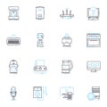 Automated domicile linear icons set. Smart-home, Robotic, Intelligent, Automatic, Futuristic, Connected, Digital line