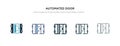 Automated door icon in different style vector illustration. two colored and black automated door vector icons designed in filled,