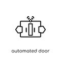 automated door icon. Trendy modern flat linear vector automated