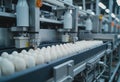 Automated egg sorting line in a modern poultry facility Royalty Free Stock Photo