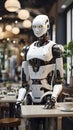 Automated Elegance: The Future of Dining with Robot Waiters Royalty Free Stock Photo