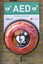 An automated external defibrillator or AED device
