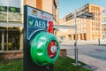 Automated External Defibrillator AED Philips on the street in the city of Gdansk, Poland on February 8, 2020. AED CPR Rescue Kits Royalty Free Stock Photo