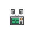 Automated external defibrillator filled outline icon