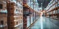 Automated guided vehicle moving boxes in modern warehouse